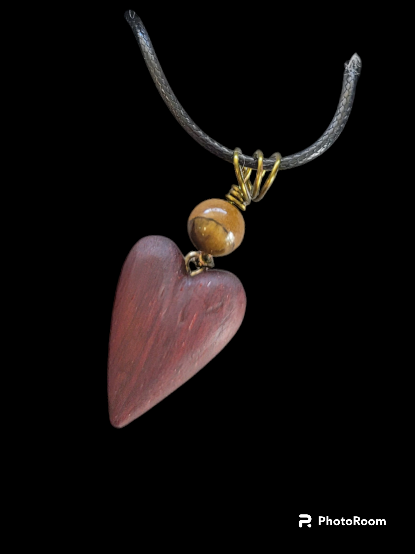 Purple Heart (Heart pendant) w/ tigers eye stone