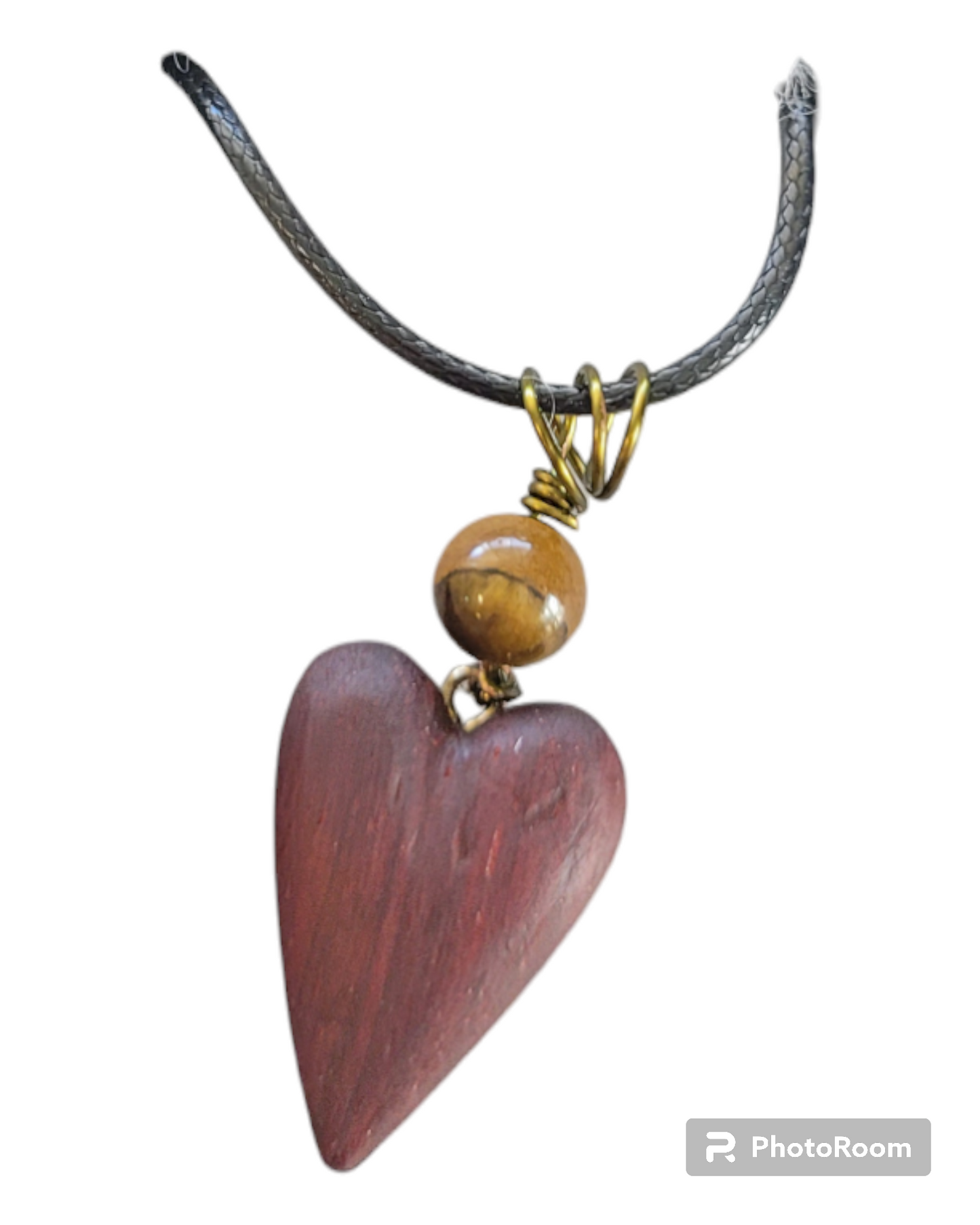 Purple Heart (Heart pendant) w/ tigers eye stone