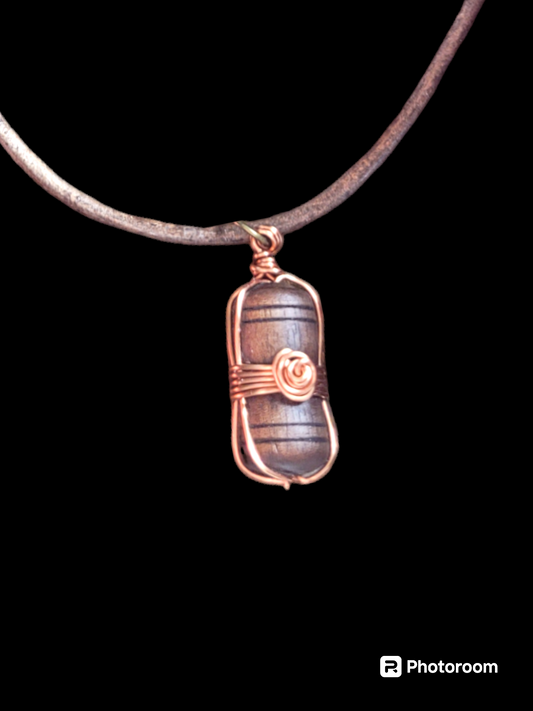 Black Walnut Copper Rose pendant