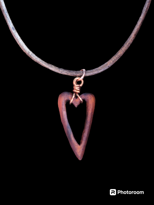 Tigerwood Open Heart pendant