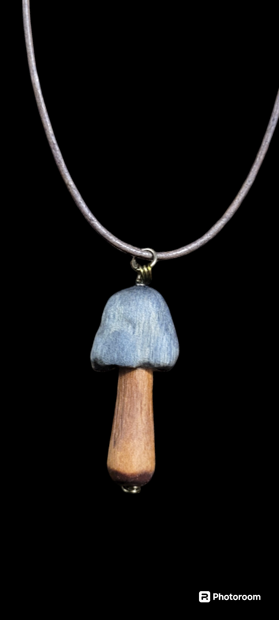 Blue pine & cherry Mushroom pendant