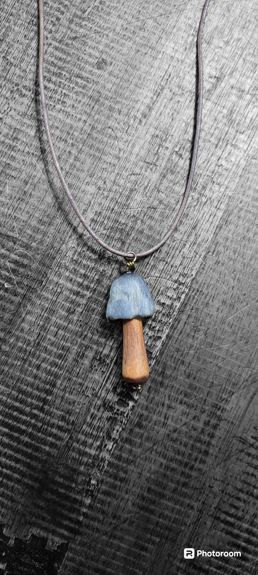 Blue pine & cherry Mushroom pendant