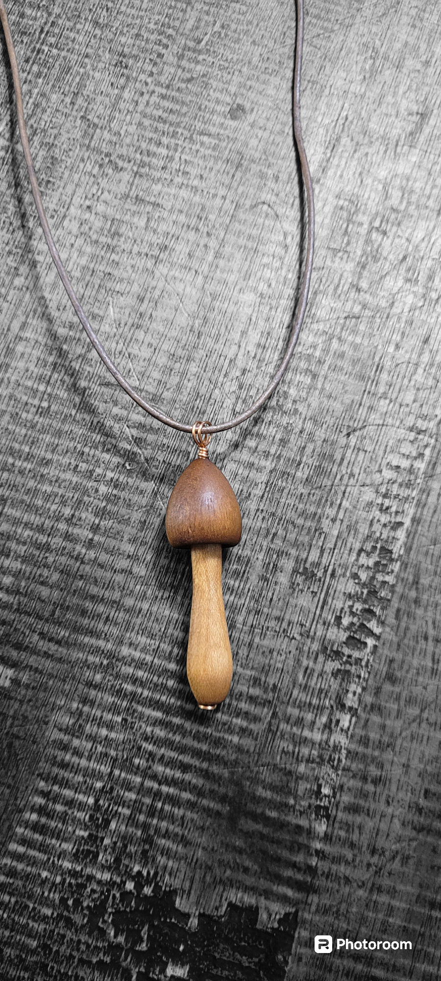 Black walnut & Cherry Mushroom pendant