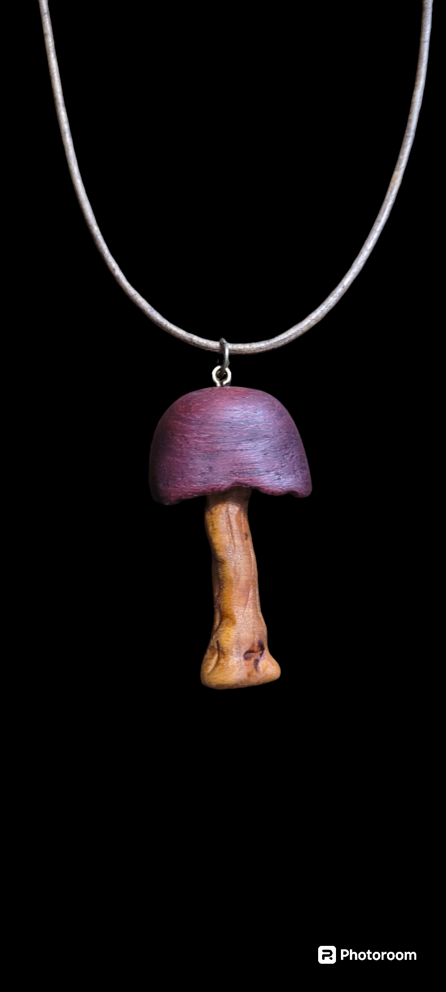 Purple heart & cherry Mushroom pendant